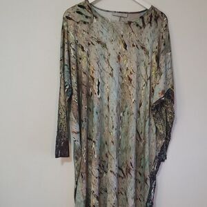 bryn Walker Abstract Long Sleeve Dress - Earth Tones